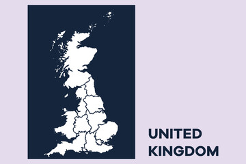 Map of United Kingdom. World map concept. Colored flat vector illustration isolated.