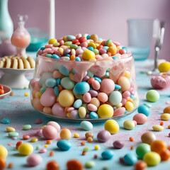 Fototapeta na wymiar candy in a glass bowl