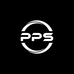 PPS letter logo design with black background in illustrator, cube logo, vector logo, modern alphabet font overlap style. calligraphy designs for logo, Poster, Invitation, etc.
