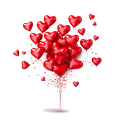 Valentine's Day Romantic  Celebration Couple in Love, Exchanging Gifts and Creating Happy Memories with Hearts, Generative Ai