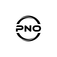 PNO letter logo design with white background in illustrator, cube logo, vector logo, modern alphabet font overlap style. calligraphy designs for logo, Poster, Invitation, etc.