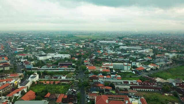 Bali Kuta town aerial view, Indonesia