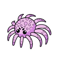 a cute Halloween fake spider, simple line art with color