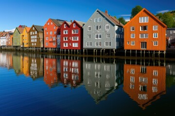 Colorful houses above the water