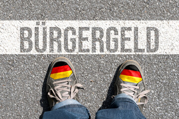 Flaggen von Deutschland und das Bürgergeld