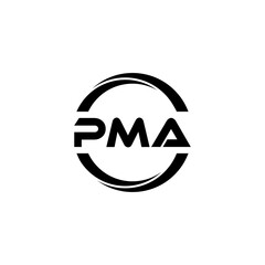 PMA letter logo design with white background in illustrator, cube logo, vector logo, modern alphabet font overlap style. calligraphy designs for logo, Poster, Invitation, etc.