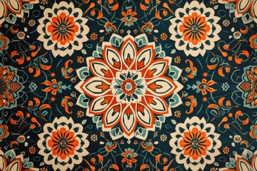 intricate floral pattern on a fabric shape