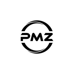 PMZ letter logo design with white background in illustrator, cube logo, vector logo, modern alphabet font overlap style. calligraphy designs for logo, Poster, Invitation, etc.