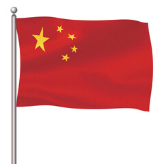 中国　国　旗　ポール　アイコン