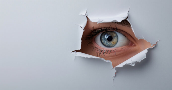 Eyes Behind Torn Paper, Eyes Close-up, Eyes Clipart