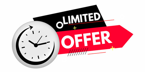 Obraz premium Limited time offer, icon and typography Design, advertising and Marketing Graphic resources