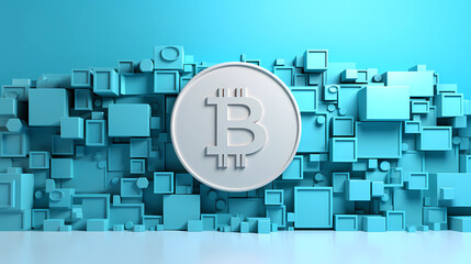 A simple Background of blockchain and bitcoin. Generative AI.