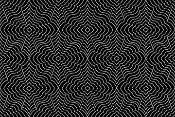 Abstract geometric pattern with stripes, lines. Seamless vector background. White and black ornament. Simple lattice graphic design.