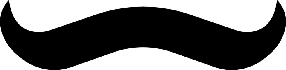 Fototapeta na wymiar Moustache vector icon. Whisker icon. Black Fill silhouette of adult man moustaches. Symbol of Fathers day. Barber symbol isolated on transparent background for Website page and mobile app design.