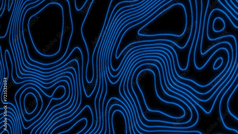 Poster abstract neon lines swirl on a black isolated background loop/ 4k animation of an abstract wallpaper