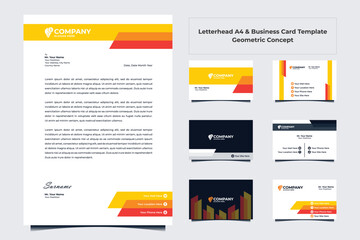 Modern letterhead and business card design template collection