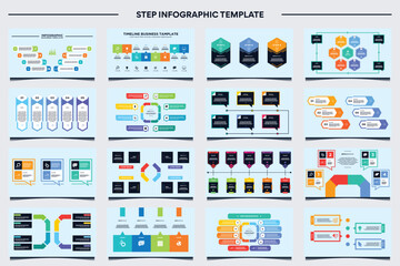 Info graphic step design. Info graphic time line vector collection
