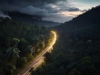 sunset over the mountains