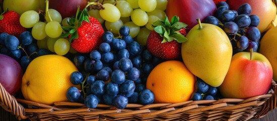 Naklejka na ściany i meble Fruit stored in a basket.