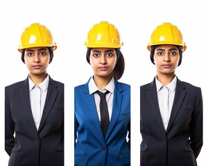 Business Professionals Wearing Safety Helmets