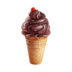 ice cream, soft cream, various flavors, fruit, lemon, blueberry, strawberry, orange, cherry, vanilla, milk, chocolate Illustration, isolated icon