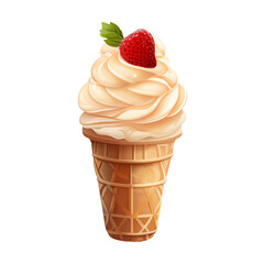 ice cream, soft cream, various flavors, fruit, lemon, blueberry, strawberry, orange, cherry, vanilla, milk, chocolate Illustration, isolated icon
