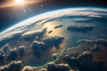 Fototapeta premium A photo of earth from outer space ai generative