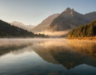 Fototapeta na wymiar Alpine Serenity at Dawn