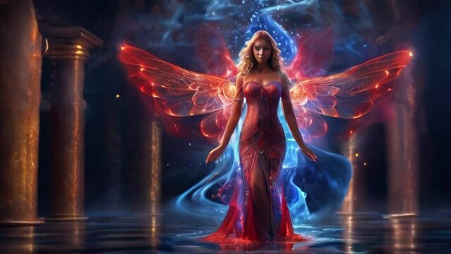 angel fantasy elf with sparkle light magic