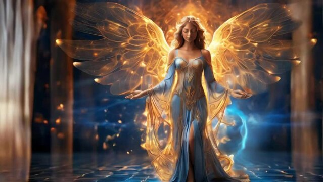 angel fantasy elf with sparkle light magic