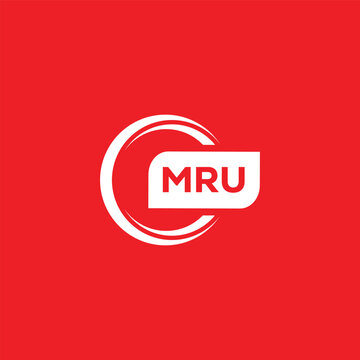 modern minimalist MRU initial letters monogram logo design