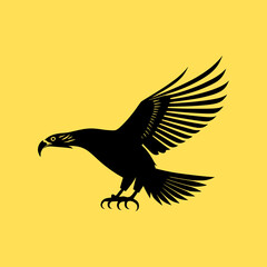 Fototapeta premium Flying eagle with wings vector illustration, Flying eagle logo icon, eagle premium logo icon