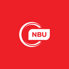 modern minimalist NBU initial letters monogram logo design