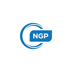modern minimalist NGP initial letters monogram logo design