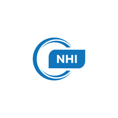 modern minimalist NHI initial letters monogram logo design