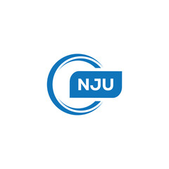 modern minimalist NJU initial letter monogram logo design