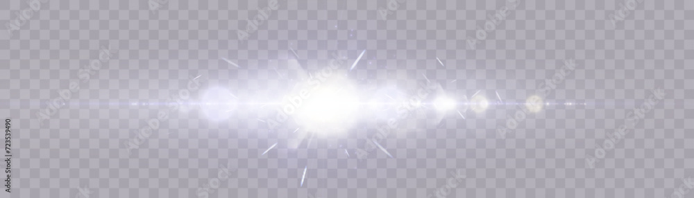 Poster Glowing light effect. Sparkling highlights of a bright flash with a bright flickering shimmer. Vector illustration.	