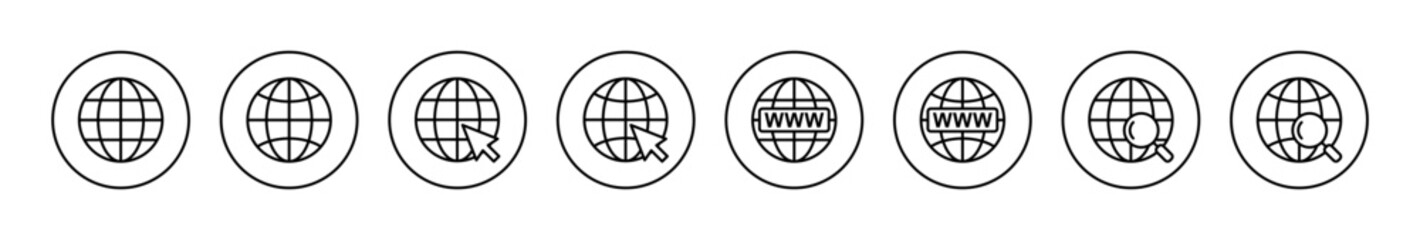 Web icon vector. go to web sign and symbol. web click icon. Global search icon