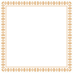 Obraz premium Decorative frame Elegant vector element for design in Eastern style, place for text. Floral golden and white border. Lace illustration for invitations and greeting cards.