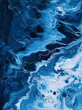 blue heavy brush stroke acrylic paint , Generative AI 