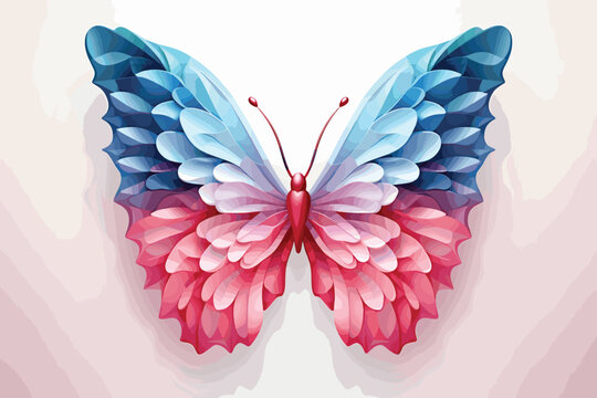 Abstract 3D butterfly colorful gradient