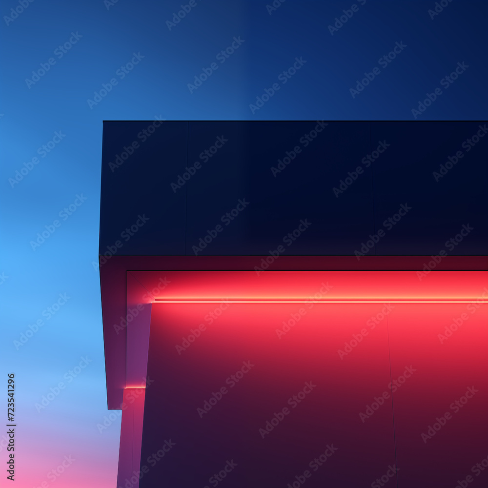 Poster minimal building with light, for abstract background