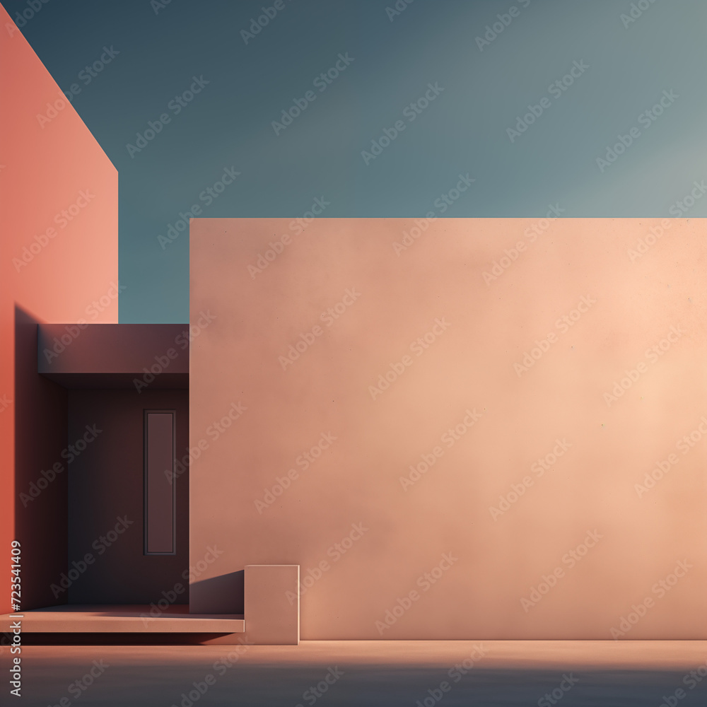 Poster minimal building with light, for abstract background