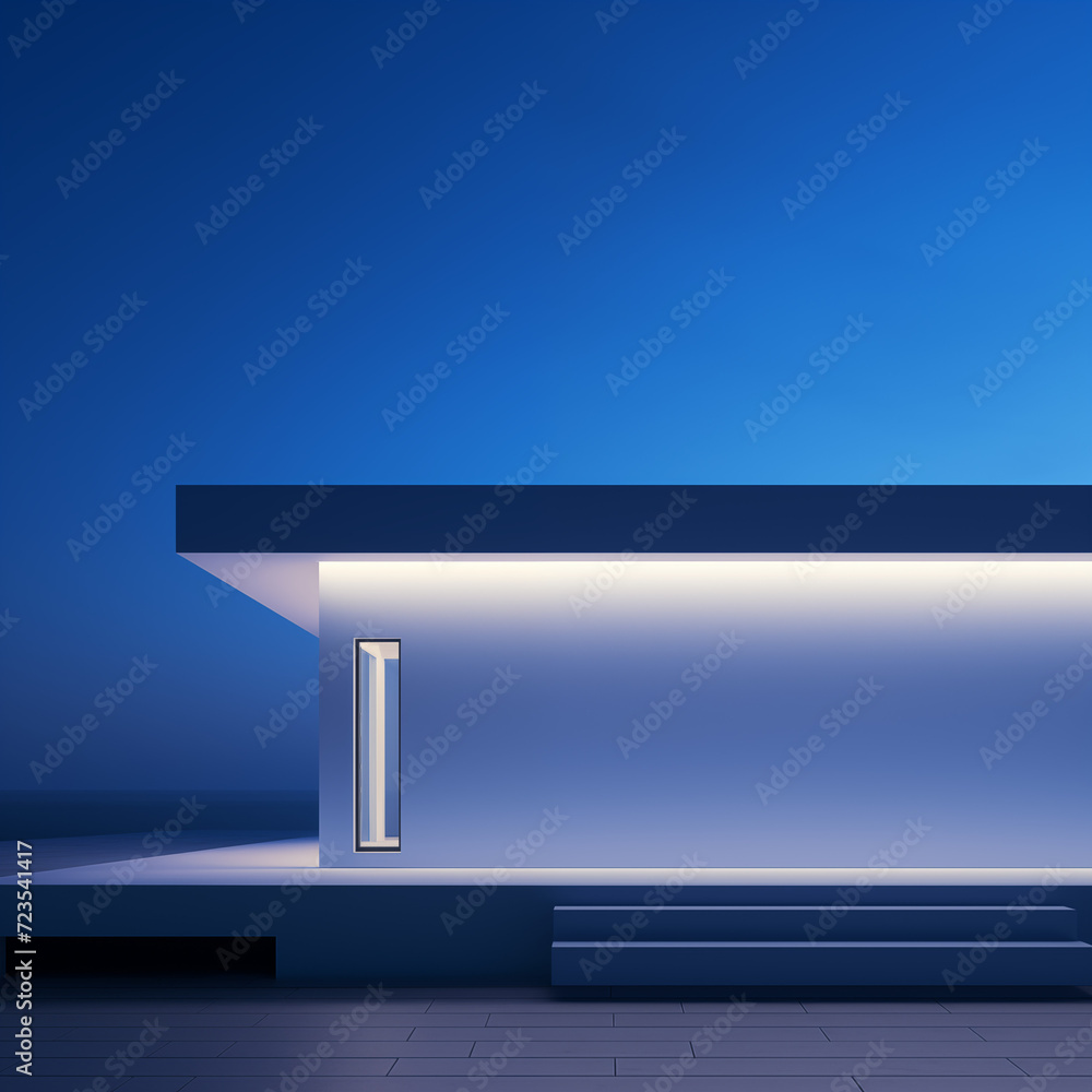 Poster minimal building with light, for abstract background