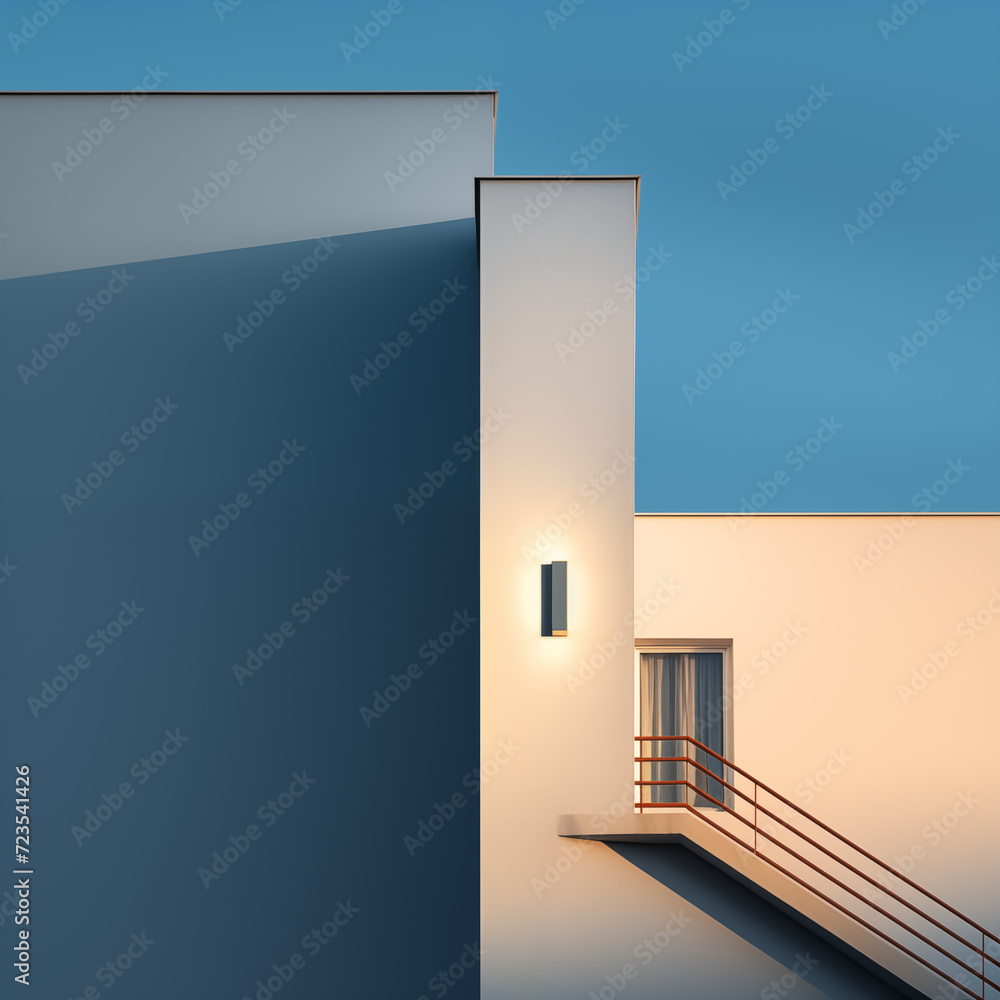 Poster minimal building with light, for abstract background
