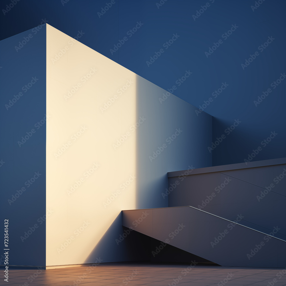 Poster minimal building with light, for abstract background