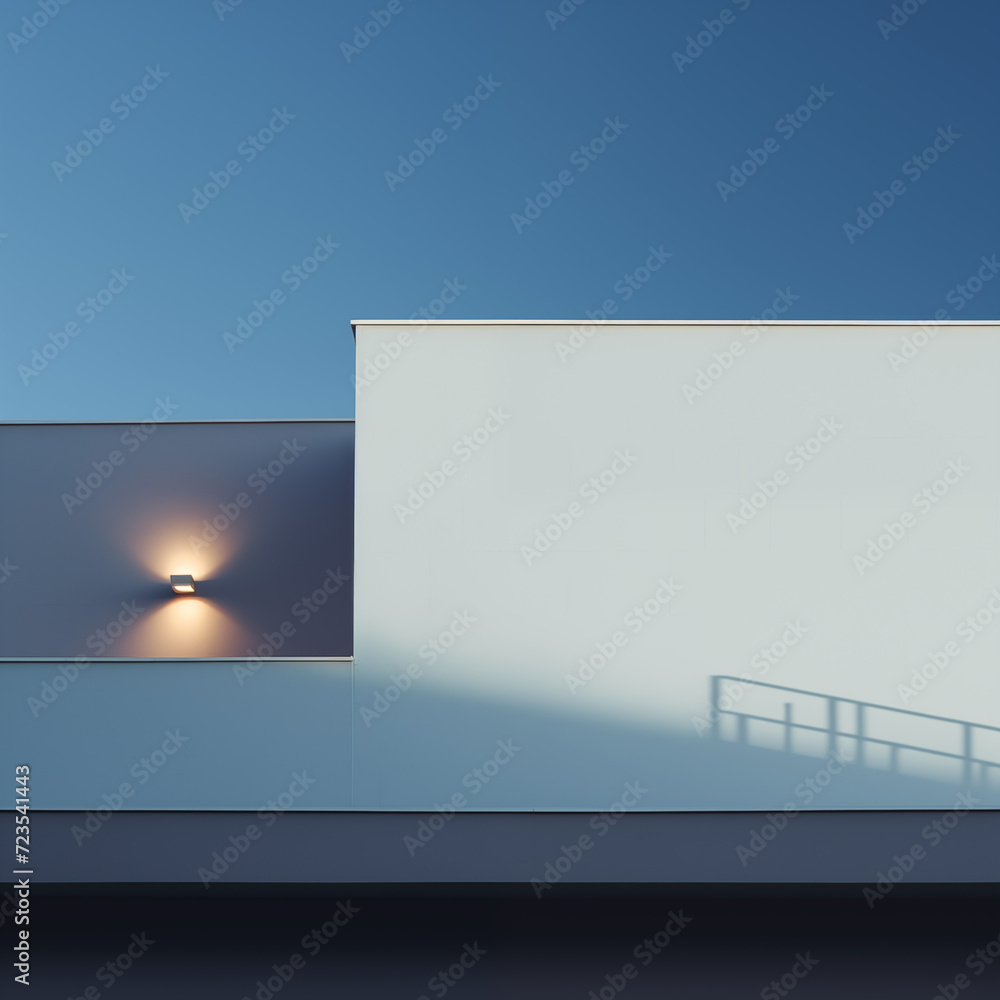 Poster minimal building with light, for abstract background
