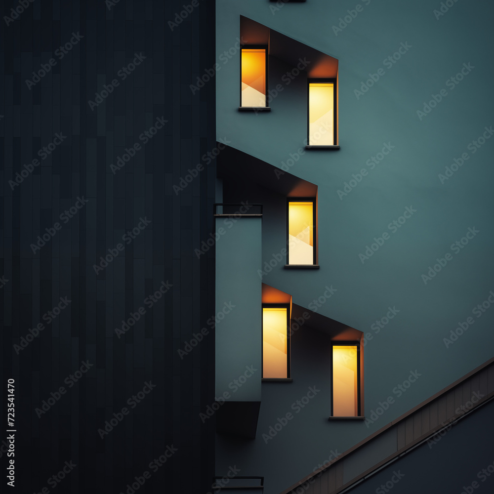 Poster minimal building with light, for abstract background