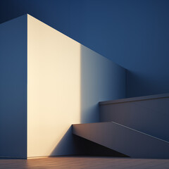 Minimal building with light, for abstract background