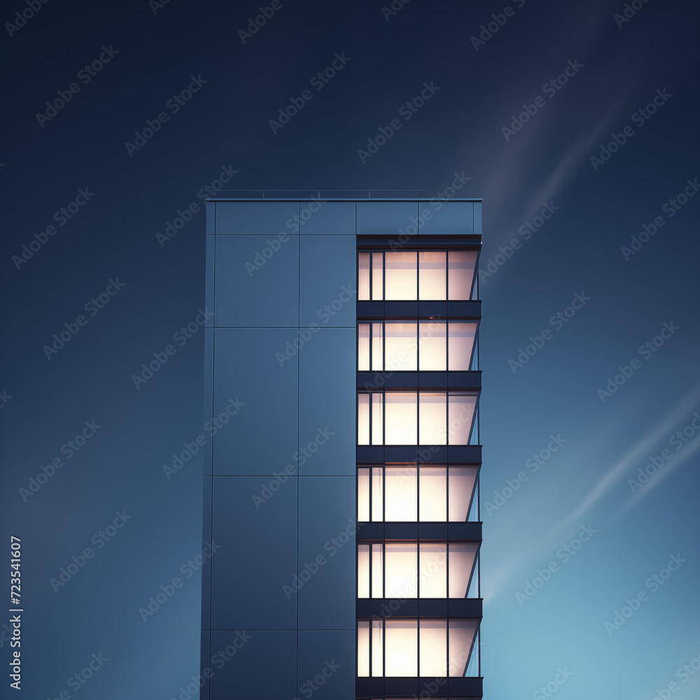 Poster minimal building with light, for abstract background